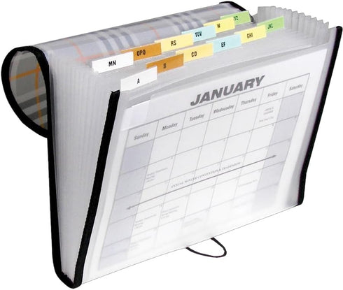 C-Line 13-Pocket Expanding File, Letter Size, Includes Tabs, 1 Expanding File, Plaid Design (58312)
