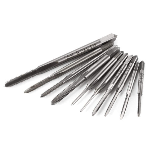 Yakamoz 10pcs Micro Taps Bits, Mini Machine Screw Drill Tap Set, Metric Thread Screws Plug Bit, Small Tapping Bits Tool
