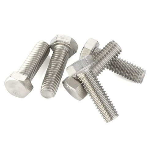 M10-1.5 x 30mm Hex Head Screw Bolts, Fully Threaded Stainless Steel 18-8, Quantity 10