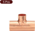uxcell Copper Reducing Tee, 1-inch x 3/4-inch x 1-inch, 3pcs Copper Pressure Pipe Fitting Connector