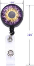 Badge Reel, Retractable ID Card Holder with 5 Assorted Patterns, 5 Pack, Animal Eyes Iris