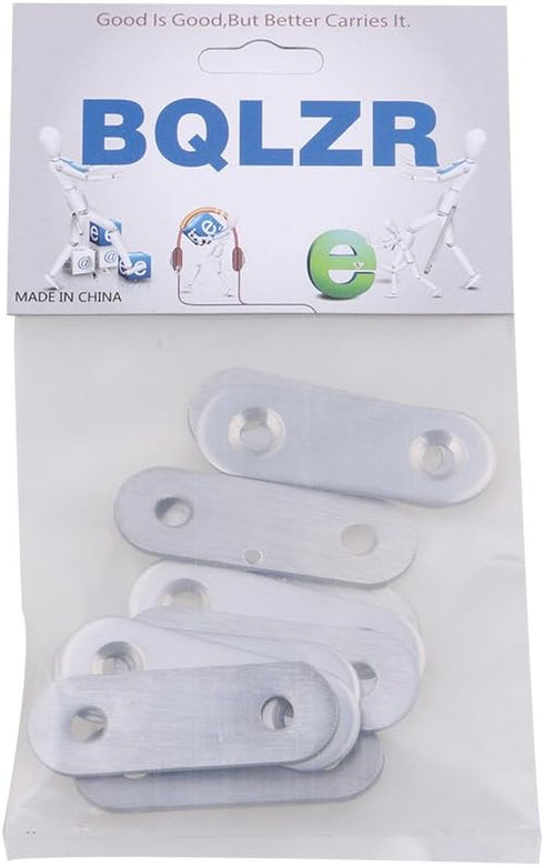 BQLZR 10 Pack Stainless Steel 2 Holes Flat Corner Brace Plate Connector, 47x15.5x5mm