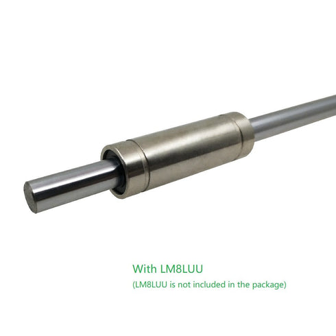 2PCs 8mm x 300mm Case Hardened Chrome Plated Linear Motion Rod Shaft Guide - Metric h8 Tolerance