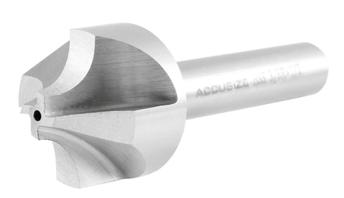 Accusize Industrial Tools 3/8'', H.S.S. Corner Rounding End Mills, 1/2'' Shank Dia