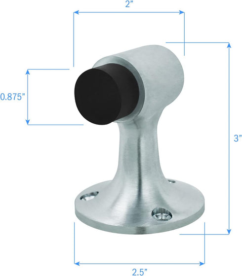 Nuk3y Commercial Heavy Duty Floor Mount Bumper Stop, 3 inch (Satin Chrome)