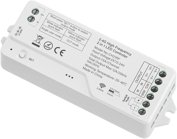 BTF-LIGHTING CH21RF 2.4GHz RF LED Controller 20kHz High Frequency PWM Silent No
