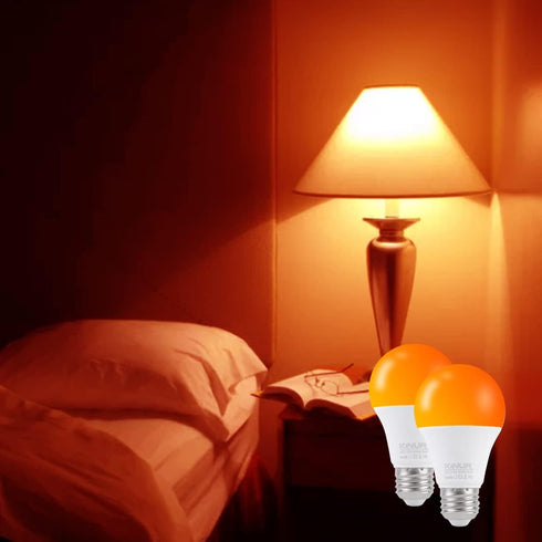 LED Amber Light Bulbs, A19 9W (60W Equivalent), 1800K E26 Amber Soft Light Bulbs, 2 Pack