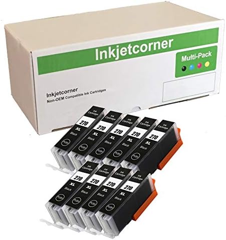 Inkjetcorner Compatible Ink Cartridges for PGI-270XL PGI 270 XL, 9-Pack, Large Black, for MG6821 TS6020 MG6820 MG5720