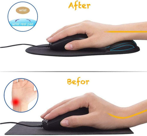 Office Mousepad with Gel Wrist Support, Ergonomic Gaming Desktop Memory Foam Mouse Pad, Pink