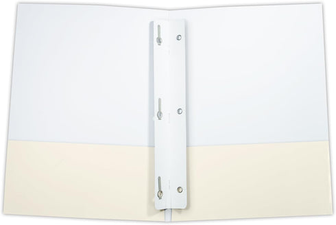 LUXPaper 3 Prong Tang Fastener Strips, Secure Folder Attachment, White, 5 Qty, Three Hole Punched Paper Organizer