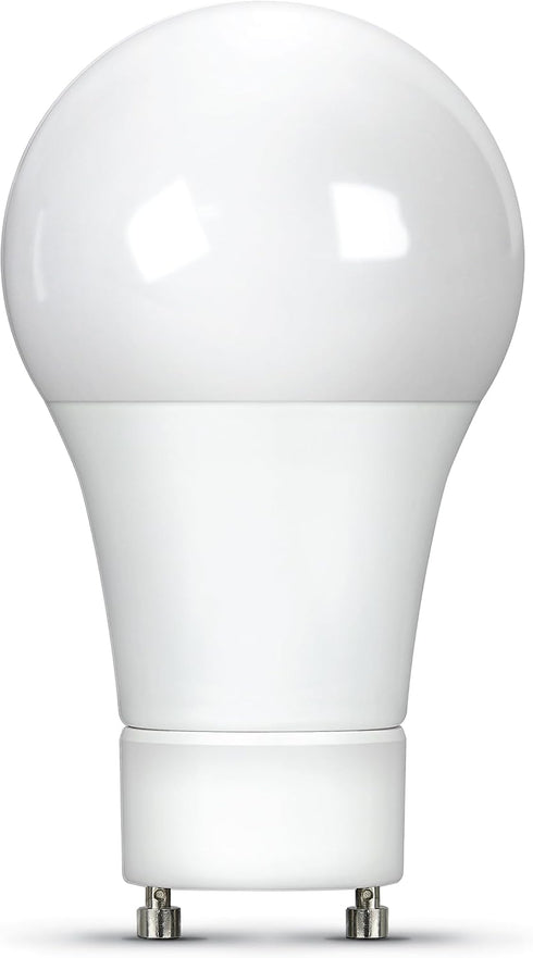 A19 Bulbs, 60W GU24 Dimmable, 4000K 800 90+ 25,000-Hour OM60DM/940CA/GU24/4, 4-Pack Feit Electric LED Light Equivalent