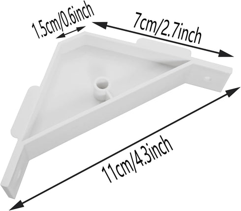 12PCS Plastic White 90 Degree Cabinet Triangle Brackets, Corner Support Braces for Furniture and Accessories
