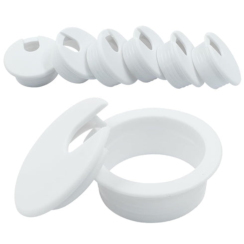 Hordion 6Pcs Desk Grommet 1.5 inch Cable Grommets Hole Cover, Wire Cord Organizer for Furniture, White