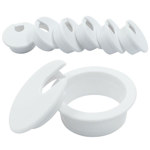 Hordion 6Pcs Desk Grommet 1.5 inch Cable Grommets Hole Cover, Wire Cord Organizer for Furniture, White