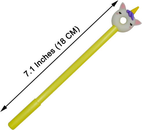 Maydahui 12PCS Cute Animal Donuts Gel Pen Fun Food Pens Panda Bear Cat Unicorn Style Black Ink for Party School Office Supplies