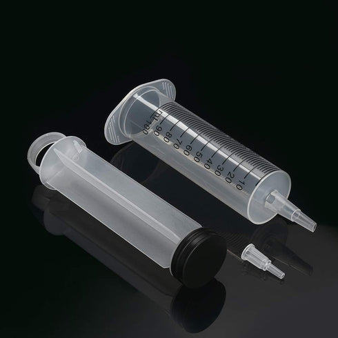 5 Pack 100ml Syringes with Tip Adapters, Large Garden Syringe for Labs
