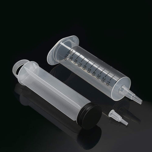 4 Pack 100ml Large Plastic Syringes for Scientific Labs, Nutrient Measuring and Watering