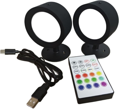 BHBP 360 (black-2pcs) LED Magnetic Wall Light with Rotation Touch Remote Control Rechargeable Reading Mural Lights