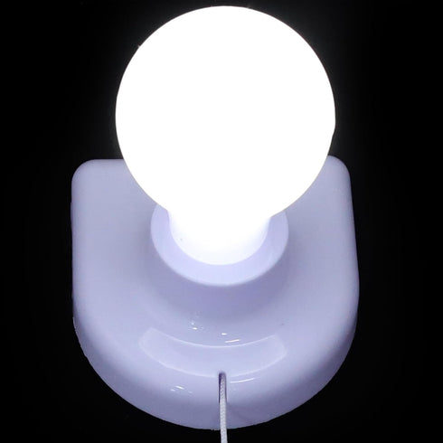 2Pcs Bulb Uonlytech Wire LED Cabinet Lamp Night Light Wall Pull Rope Battery Operated Self Adhesive Wall Mount Light