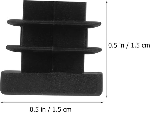 30pcs 15x15mm PRETYZOOM Thickened Black Square Plastic End Caps Tubing Plugs Chair Glide Inserts for Furniture Legs