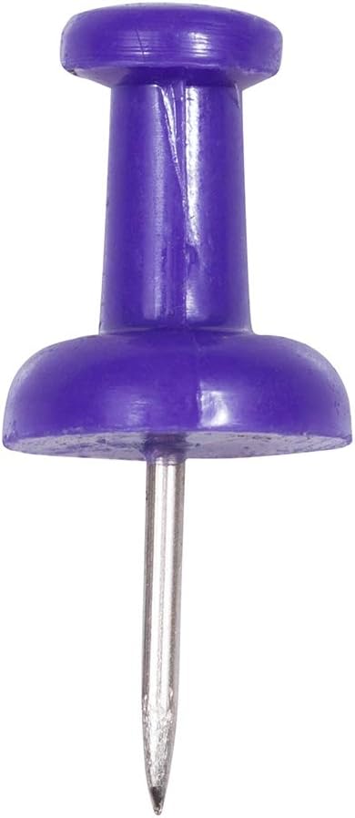 JAM PAPER Colorful Push Pins, Purple Pushpins, 100/Pack