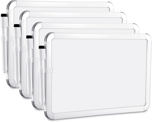 Sherr 4 Pcs Dry Erase Board, 7" x 11" Small Wall Board for Kids, Student with Black Marker, Mini Office Board