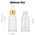 PrettyCare Eye Dropper Bottles, 2 oz, 4 Pack, Glass Bottles with Golden Caps, Labels, Funnel & Measured Pipettes