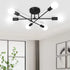 6 E26 Bulbs CANMEIJIA Modern Sputnik Chandelier Ceiling Light Fixture with Lights Black Mid Century Ceiling Mount