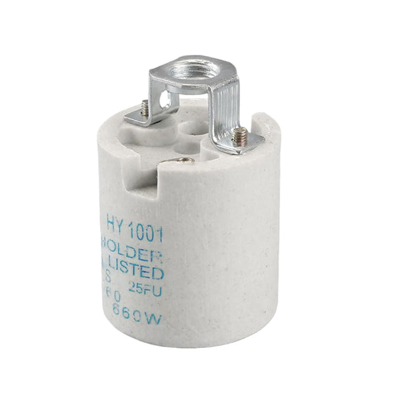 Keyless Porcelain Socket with Hickey,TWDRTDD Medium Base E26 Keyless Porcelain Lampholder (Pack