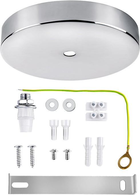 Arturesthome 4.7" Silver Ceiling Canopy Light Kit Rewind Single Hole with Hardware,Ceiling