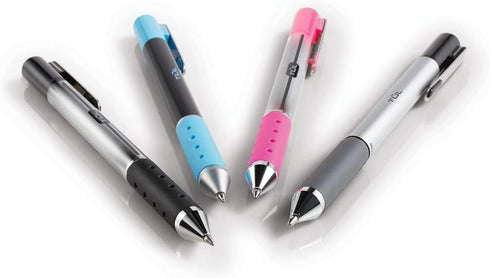 TUL Retractable Gel Pens, Needle Point 0.5 mm, Assorted Bright Ink Colors, Gray Barrel, Pack of 8