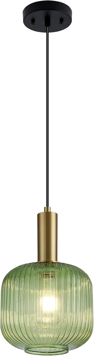 8 Inch Green Glass Pendant Lights Small Modern Chandelier Pendant Lighting Mid