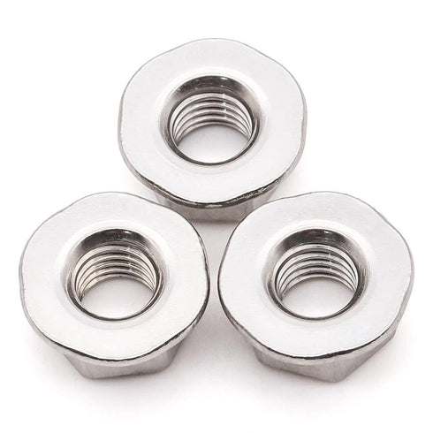 RoyceMart (20 PCS) M8-1.25 Hexagon Flange Nuts with Non-Serrated Flange Washer Head, 304