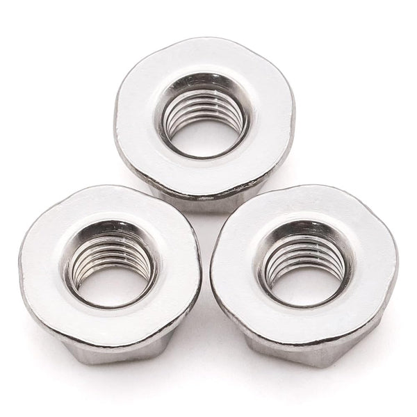 RoyceMart (20 PCS) M8-1.25 Hexagon Flange Nuts with Non-Serrated Flange Washer Head, 304