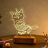 Personalized LED Night Light Custom Engraved Kawaii Animal Mermaid Lamp with Name Cute Unicorn Cat & Fox Light Kids