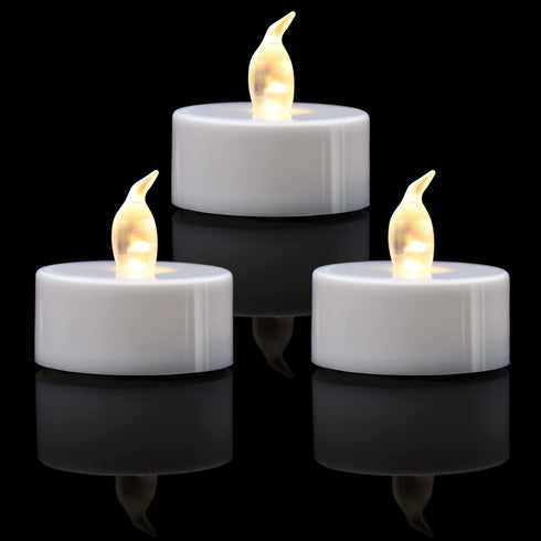 LED Tea Lights, 24 Pack Warm White Flickering Flameless Tea Lights, Battery Operated for Decoration (Last 200H+)