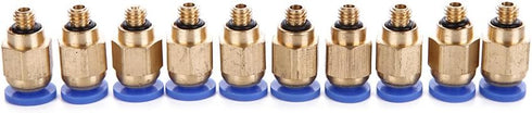 Eowpower 10 Pcs PC4-M5 Pneumatic Air Straight Quick Fitting, 4mm Thread M5 Connector