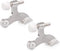 HOMOTEK 2 Pack Hinge Pin Door Stopper - Adjustable Deluxe Heavy Duty, Satin Nickel with White Rubber Bumper Tips