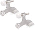 HOMOTEK 2 Pack Hinge Pin Door Stopper - Adjustable Deluxe Heavy Duty, Satin Nickel with White Rubber Bumper Tips