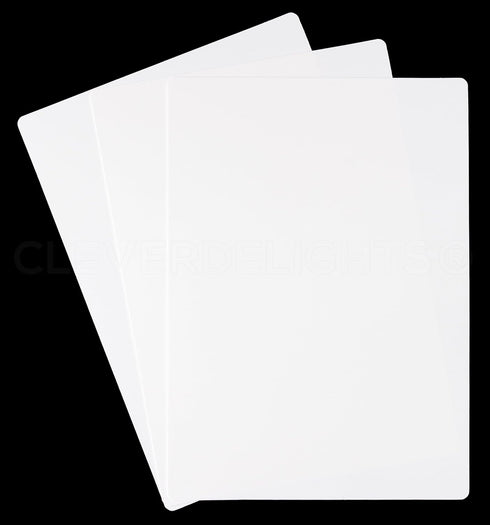 CleverDelights White Plastic Cards - 5" x 7" - 100 Pack - Waterproof