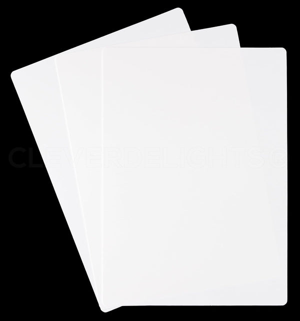 CleverDelights White Plastic Cards - 5" x 7" - 100 Pack - Waterproof