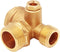 Solid Brass 3-Port Air Compressor Check Valve, M10*1 x G3/8" x G1/2" Male Female Threaded Connector