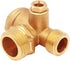 Solid Brass 3-Port Air Compressor Check Valve, M10*1 x G3/8" x G1/2" Male Female Threaded Connector