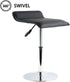 FURWOO Counter Short Square PU Leather Office Chair Height Adjustable Mini Stool for SPA Salon Stool Small Black