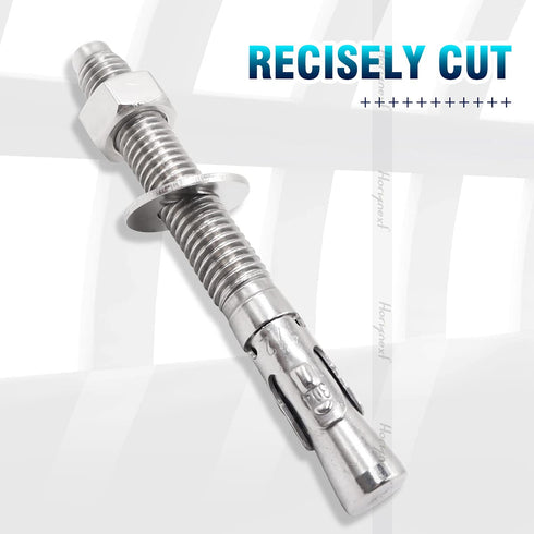 1/2"x 4-1/2" inch Stainless Steel Standard Wedge Anchor, Fasteners for Concrete (4 pcs)