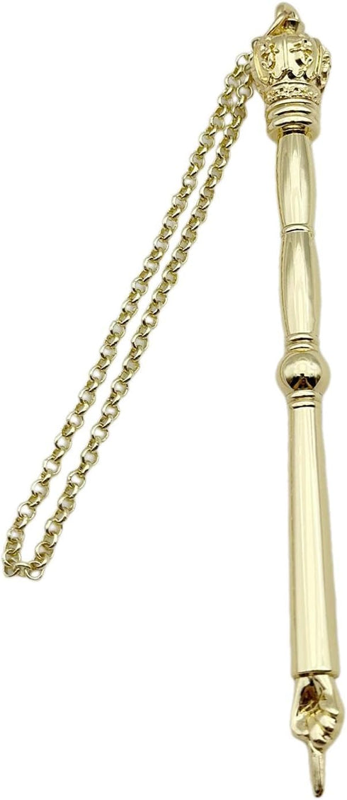 MagiDeal 13cm Bible Pointer, Bible Reading Tool, Elegant Finger Pointer Stick, Stylish Torah Pointer, Gold Crown Head
