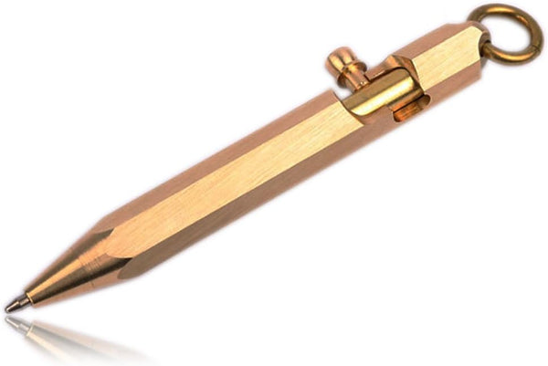 Mini Size Solid Brass Pen, Portable Delicate Signature Six-Edge Ballpoint Pen