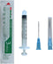 Veterinary Syringe with Needle, Luer Lock 3cc (3ml), 23G x 1 inch, Individually Sealed, 100 per box