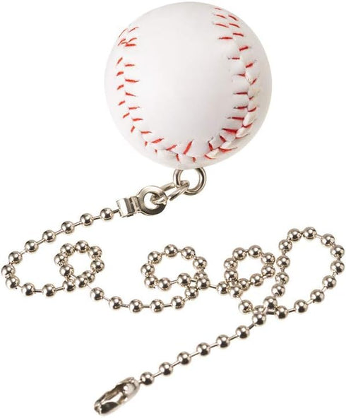 Set 2Pack Ceiling Fan Pull Chain Decorative Extension Light Pull Chain Silver Tone Chains Baseball Pendant for Ceiling