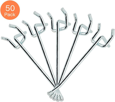 Pegboard Hooks Large Diameter 50-Pack 4 Inch Heavy Duty Galvanized for 1/4 inch Pegboard